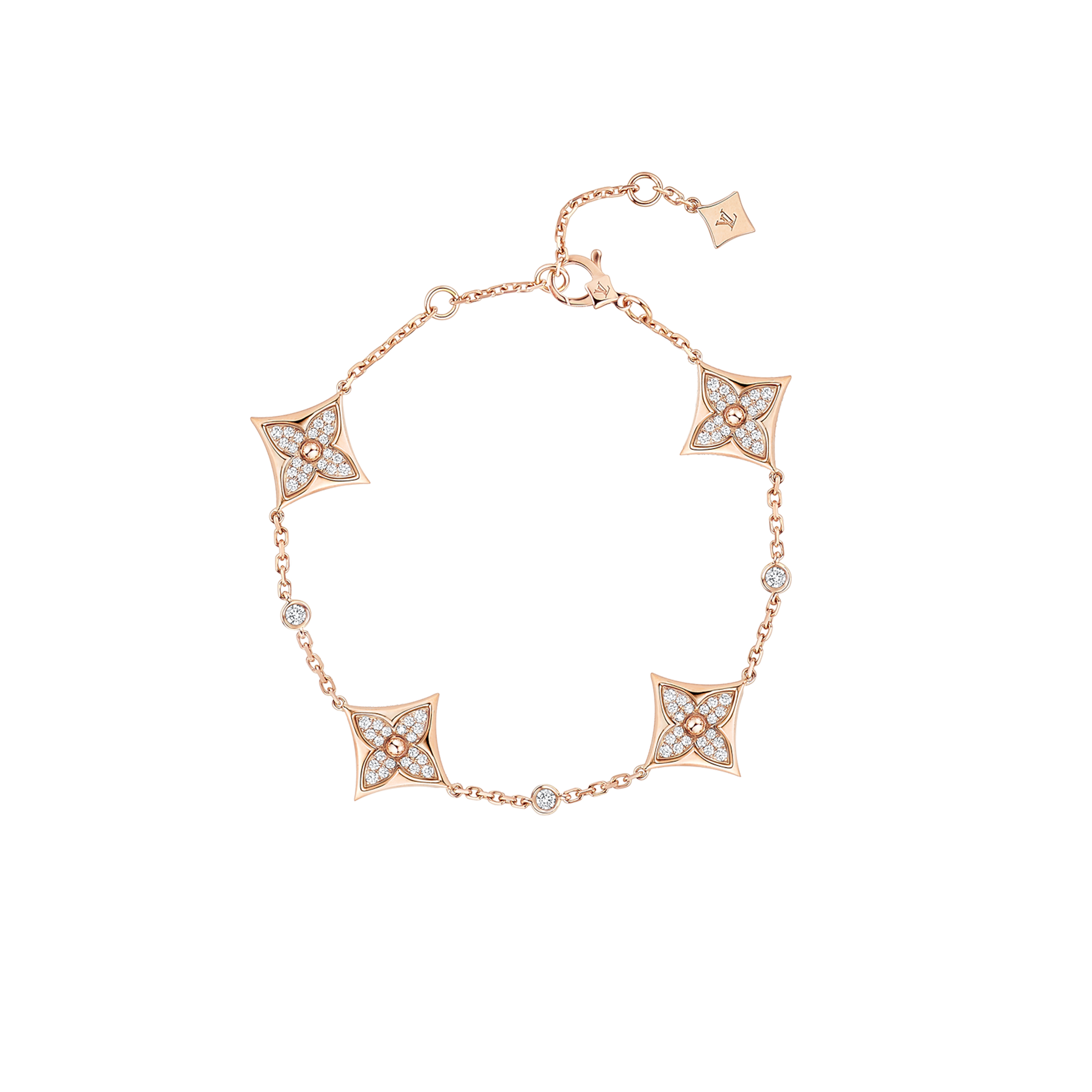 l**is V*t*n colour blossom bb multi-motifs bracelet, pink gold and diamonds q05569
